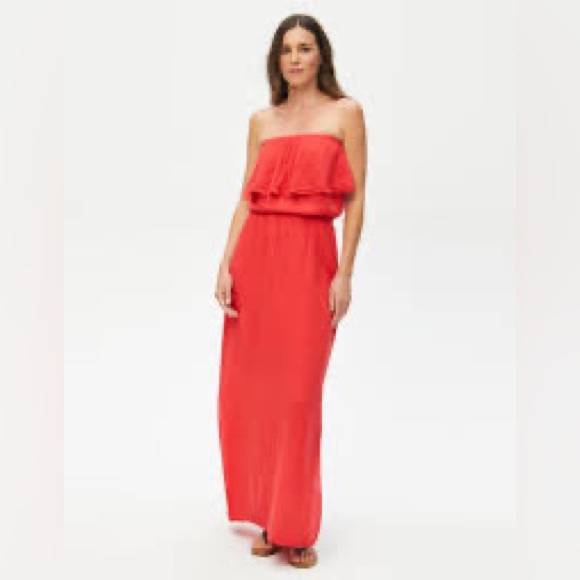 MICHAEL STARS NWOT TARA DOUBLE GAUZE STRAPLESS DRESS - Picture 4 of 13